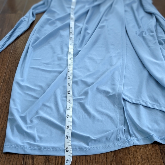 Light Blue Stretch Tie Waist Midi Dress (Size Small) - Picture 9 of 10